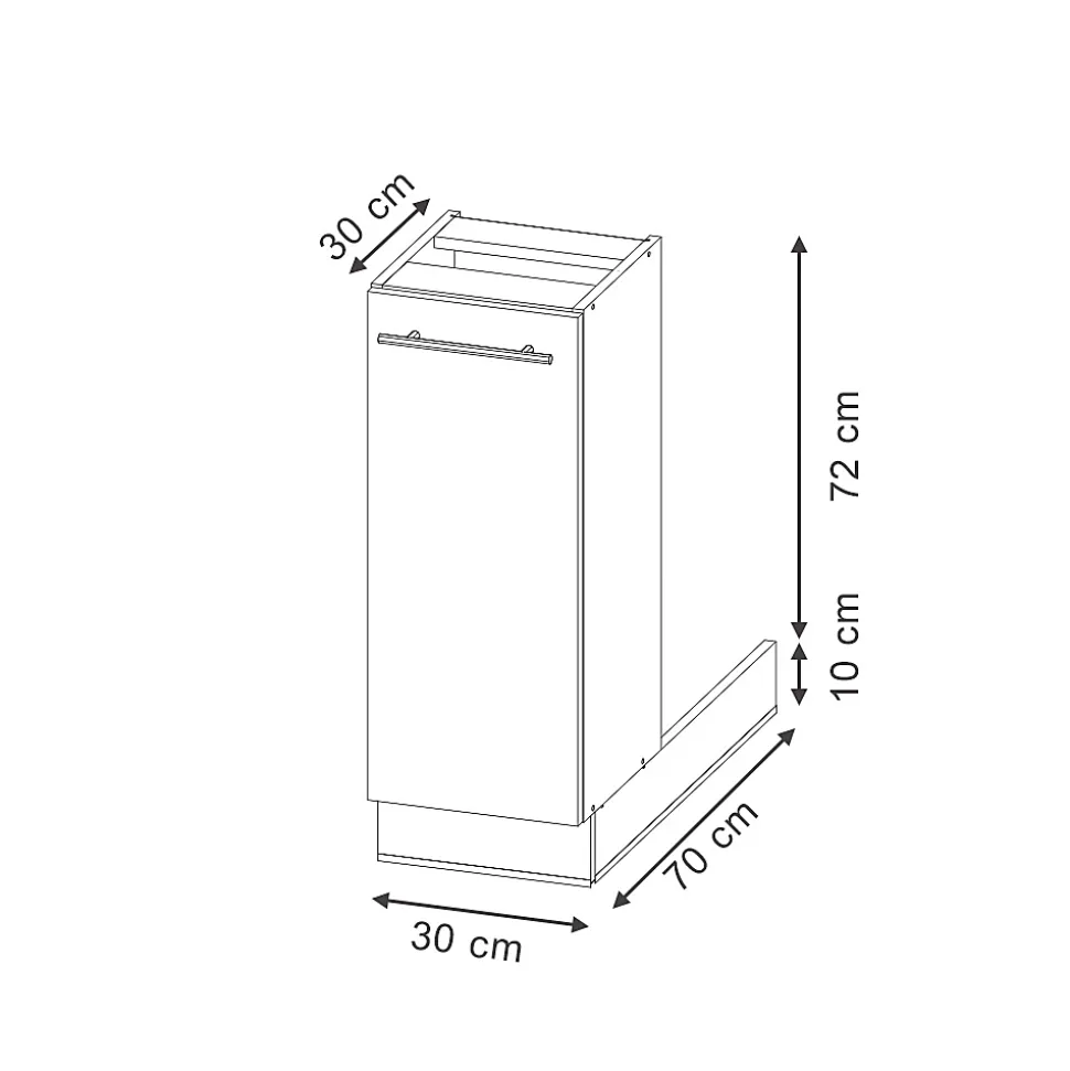 Vicco Îlot de cuisine Chêne de force doré 30cm sans PT
