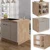 Vicco Îlot de cuisine GrisBeige 90cm avec tiroir, sans PT