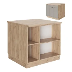 Vicco Îlot de cuisine GrisBeige 90cm avec tiroir, sans PT