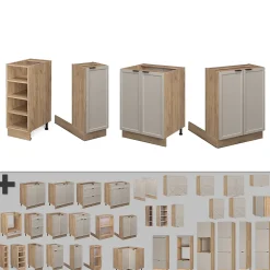 Vicco Îlot de cuisine GrisBeige 90cm sans PT