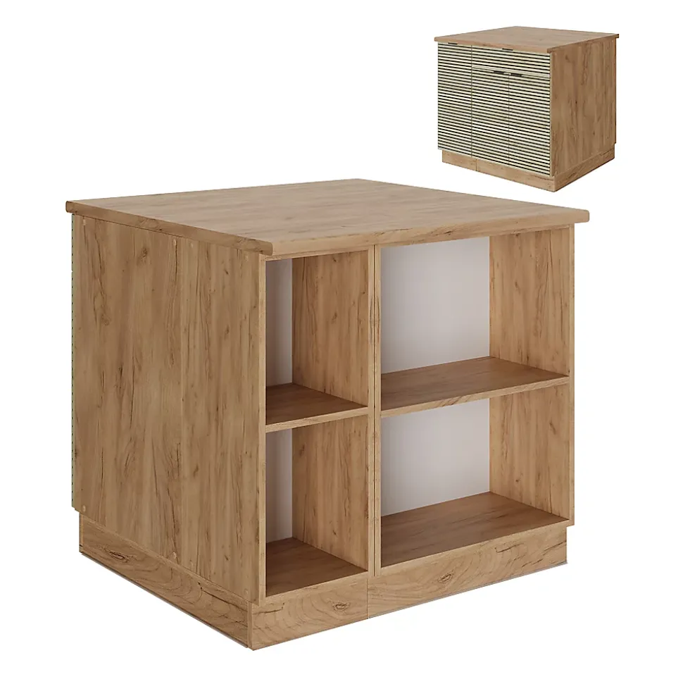 Vicco Îlot de cuisine Panneau en chêne 90cm avec tiroir, sans plan de travail