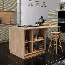 Vicco Îlot de cuisine Panneau en chêne 90cm avec tiroir, sans plan de travail