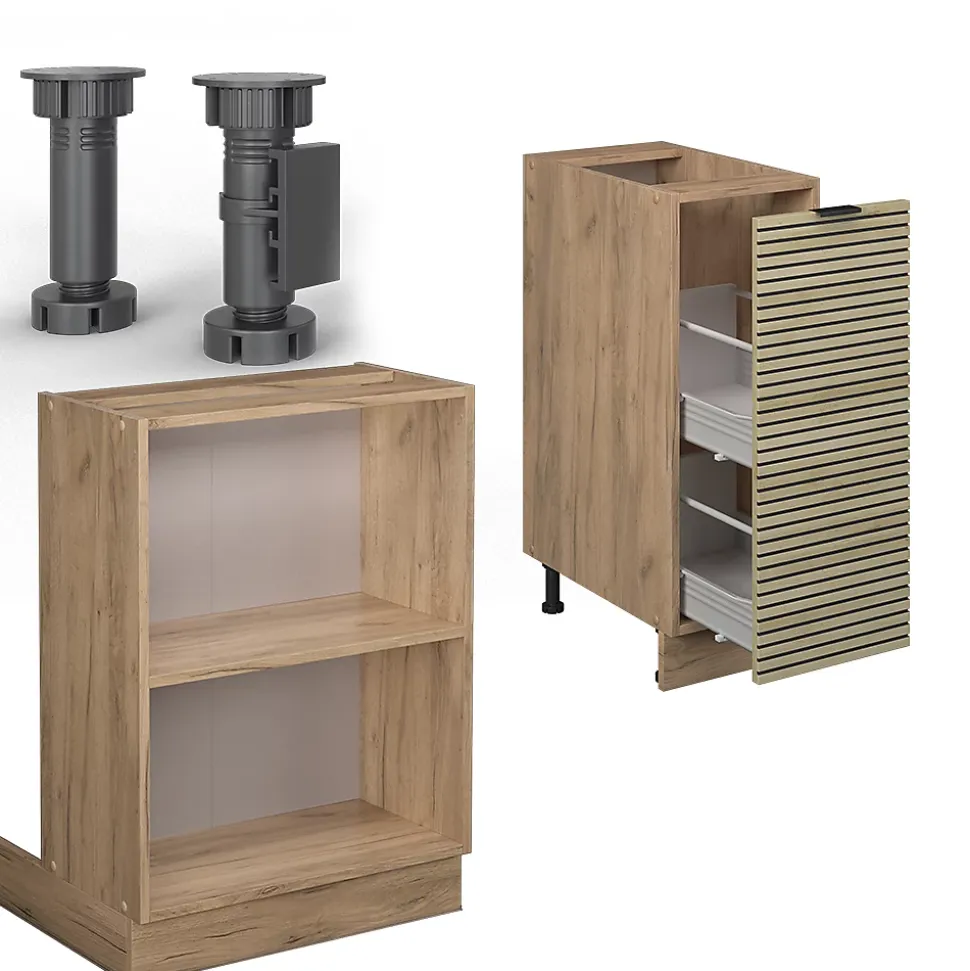 Vicco Îlot de cuisine Panneau en chêne 90cm avec tiroir, sans plan de travail