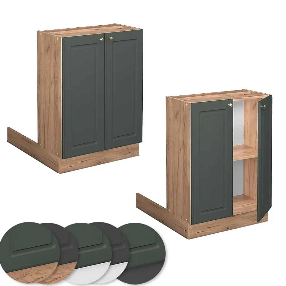 Vicco Îlot de cuisine Vert Or Campagne 60cm sans PT