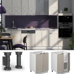 Vicco Meuble bas de cuisine GrisBeige 60cm , PT Anthracite