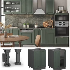 Vicco Meuble bas de cuisine Vert Or Campagne 60cm sans PT