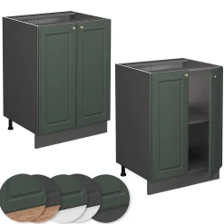 Vicco Meuble bas de cuisine Vert Or Campagne 60cm sans PT