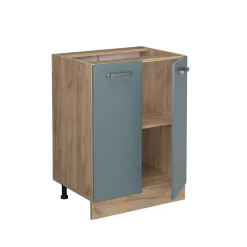 Vicco Meuble bas de cuisine Bleu-gris 60cm sans PT