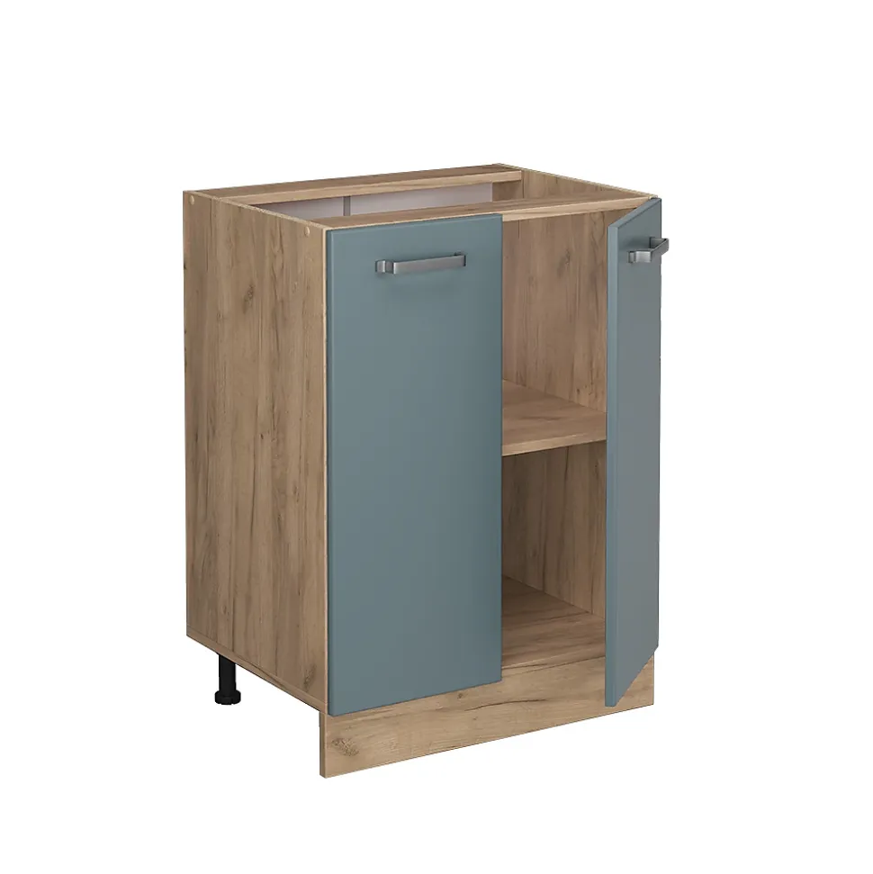 Vicco Meuble bas de cuisine Bleu-gris 60cm sans PT