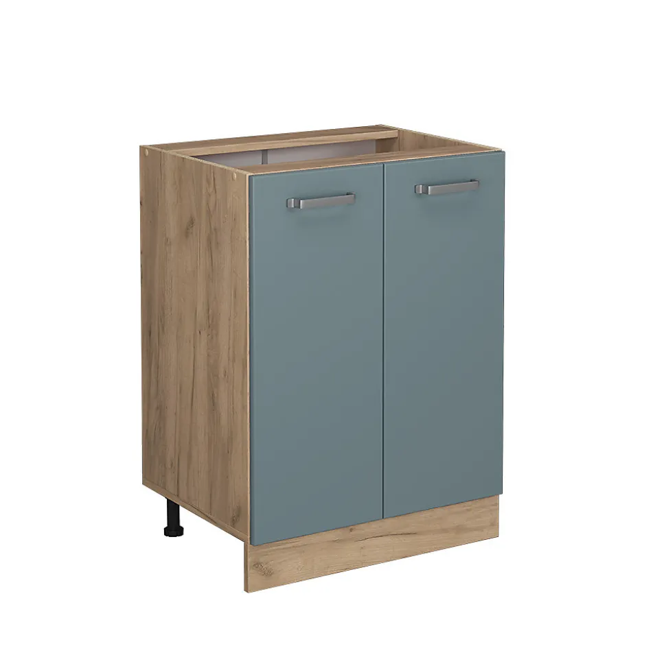 Vicco Meuble bas de cuisine Bleu-gris 60cm sans PT
