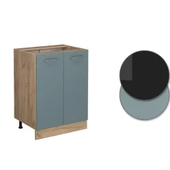 Vicco Meuble bas de cuisine Bleu-gris 60cm sans PT