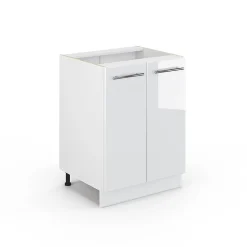 Vicco Meuble bas de cuisine Blanc Haute brillance 60cm sans PT