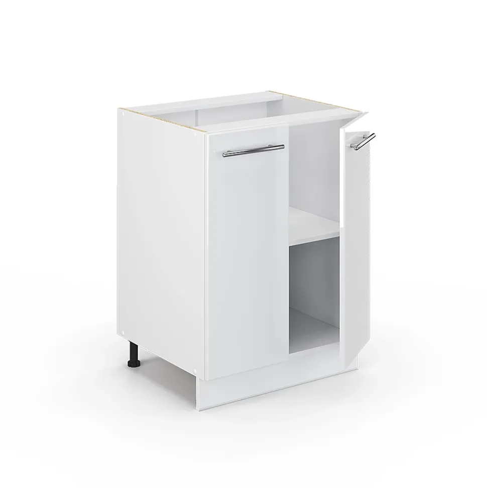 Vicco Meuble bas de cuisine Blanc Haute brillance 60cm sans PT