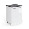 Vicco Meuble bas de cuisine Blanc Haute brillance 60cm , PT Anthracite