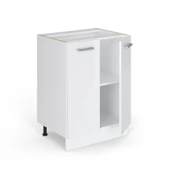 Vicco Meuble bas de cuisine Blanc Haute brillance 60cm , PT Anthracite