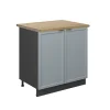 Vicco Meuble bas sous-évier Bleu clair-gris 80cm , PT Chêne