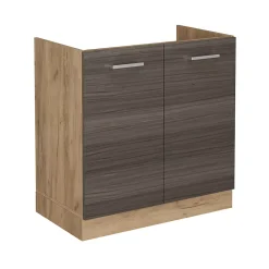 Vicco Meuble bas sous-évier Gris noble 80cm sans PT