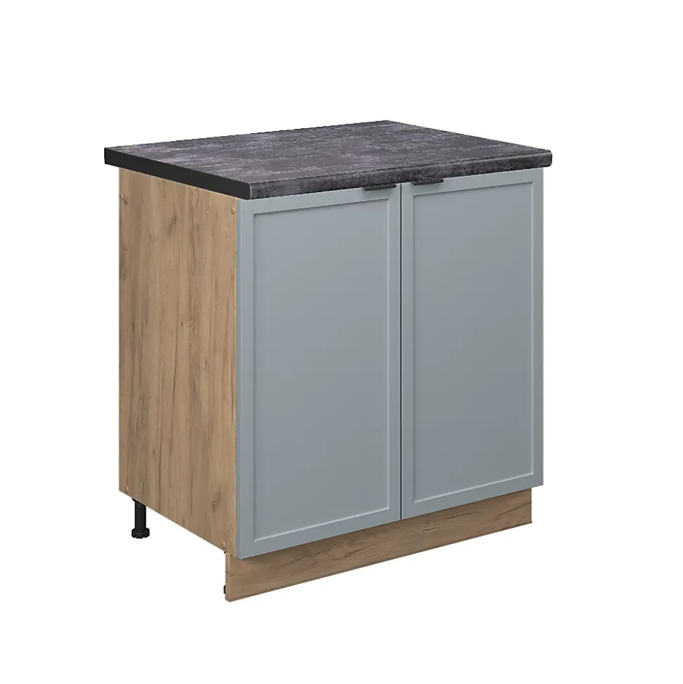 Vicco Meuble bas sous-évier Bleu clair-gris 80cm , PT Anthracite