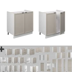 Vicco Meuble bas sous-évier GrisBeige 80cm , PT Anthracite