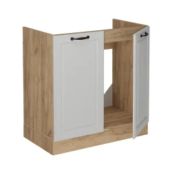 Vicco Meuble bas sous-évier Blanc campagne 80cm PT Marbre