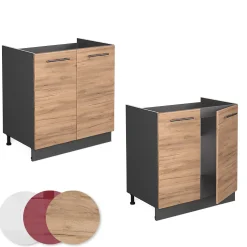 Vicco Meuble bas sous-évier Chêne de force doré 80cm , PT Chêne