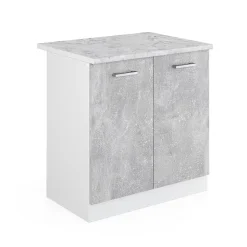 Vicco Meuble bas sous-évier Béton 80cm , PT Marbre