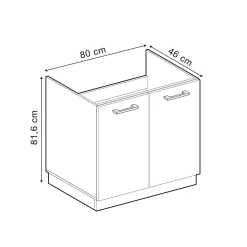 Vicco Meuble bas sous-évier Chêne de force doré 80cm sans PT