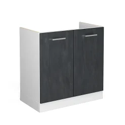 Vicco Meuble bas sous-évier Béton noir 80cm sans PT