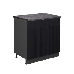 Vicco Meuble bas sous-évier Noir rayé 80cm avec étagère, PT Anthracite