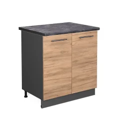 Vicco Meuble bas sous-évier Chêne de force doré 80cm , PT Anthracite