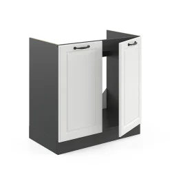 Vicco Meuble bas sous-évier Blanc campagne 80cm , PT Chêne