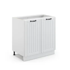 Vicco Meuble bas sous-évier Blanc campagne 80cm avec étagère, sans PT