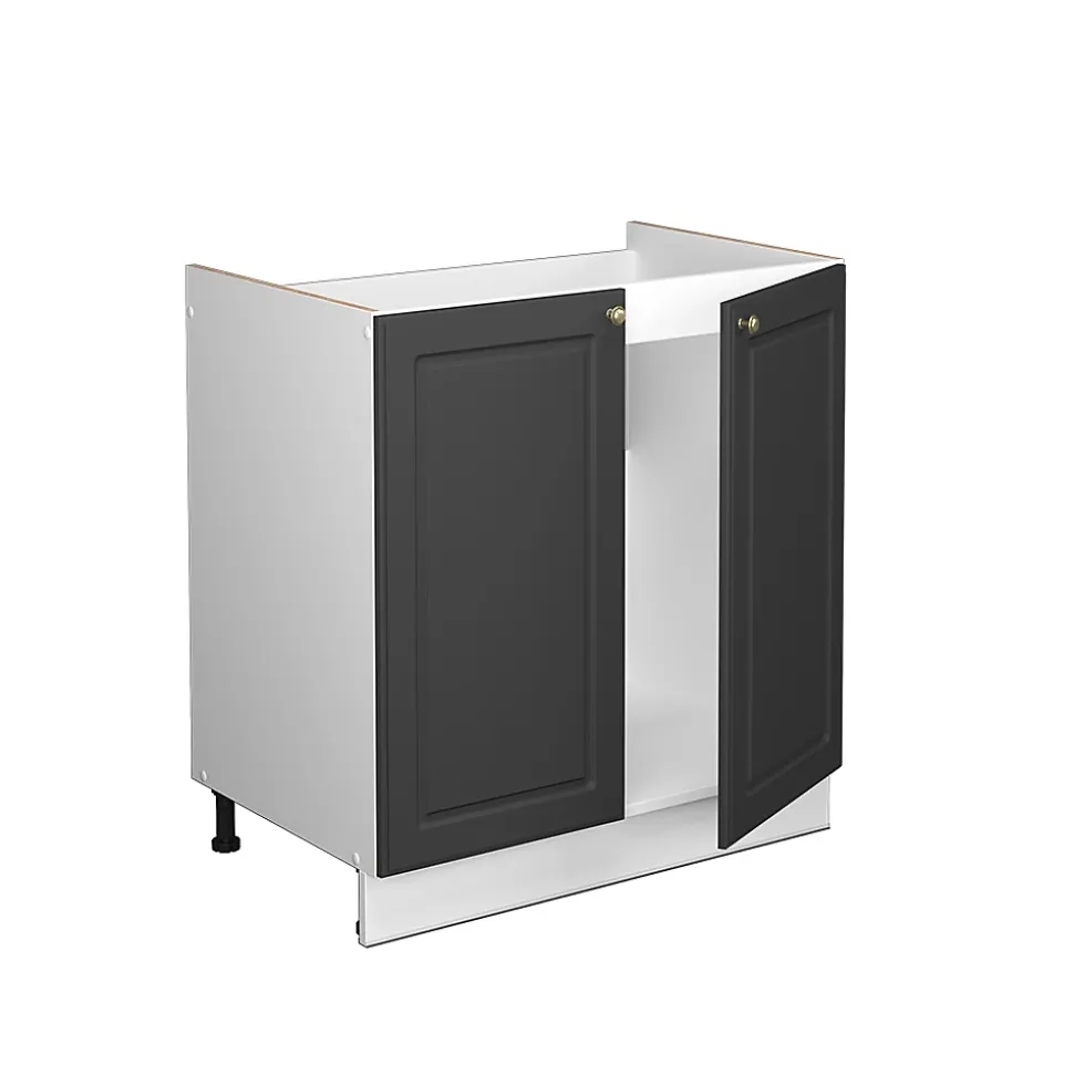 Vicco Meuble bas sous-évier Anthracite-or 80cm , PT Marbre