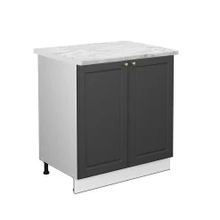 Vicco Meuble bas sous-évier Anthracite-or 80cm , PT Marbre