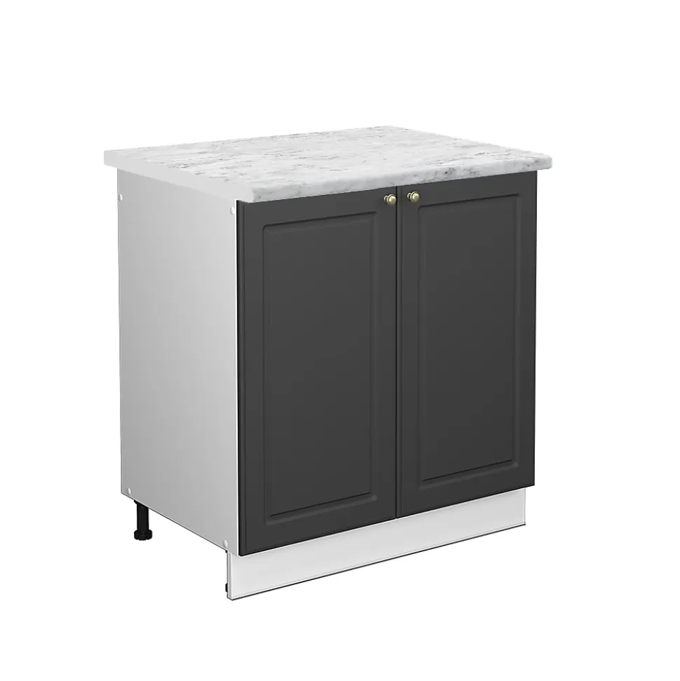 Vicco Meuble bas sous-évier Anthracite-or 80cm , PT Marbre