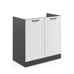 Vicco Meuble bas sous-évier Blanc campagne 80cm sans PT