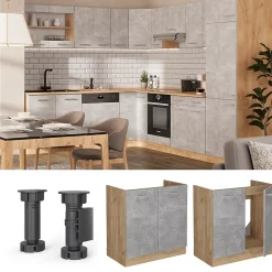 Vicco Meuble bas sous-évier Béton 80cm sans PT