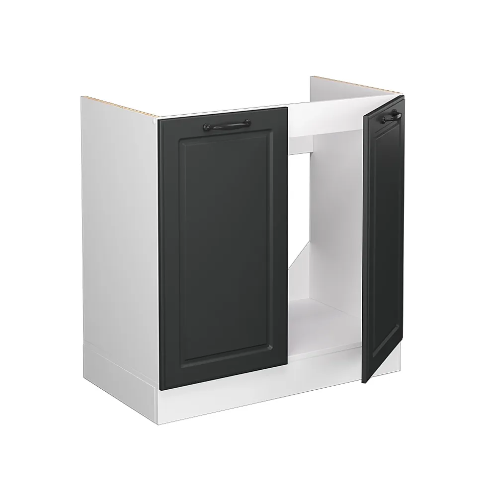 Vicco Meuble bas sous-évier Anthracite campagne 80cm , PT Anthracite