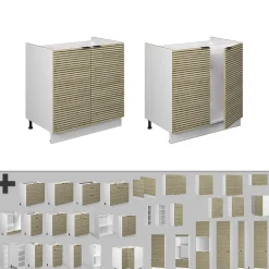 Vicco Meuble bas sous-évier Panneau en chêne 80cm sans plan de travail