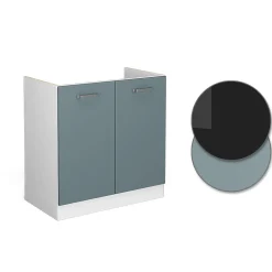 Vicco Meuble bas sous-évier Bleu-gris 80cm , PT Chêne