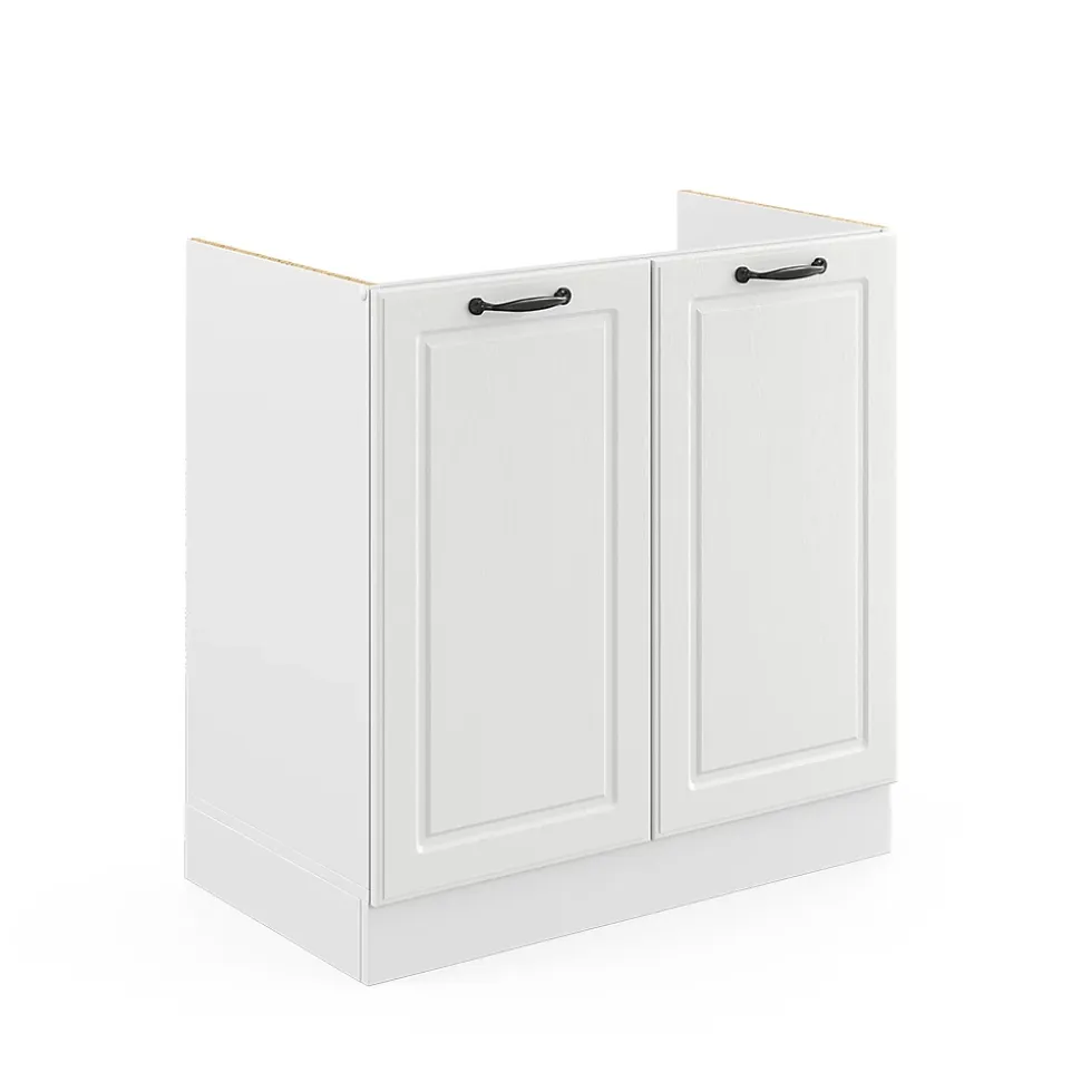 Vicco Meuble bas sous-évier Blanc campagne 80cm sans PT