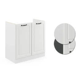 Vicco Meuble bas sous-évier Blanc campagne 80cm sans PT