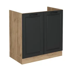 Vicco Meuble bas sous-évier Anthracite campagne 80cm sans PT
