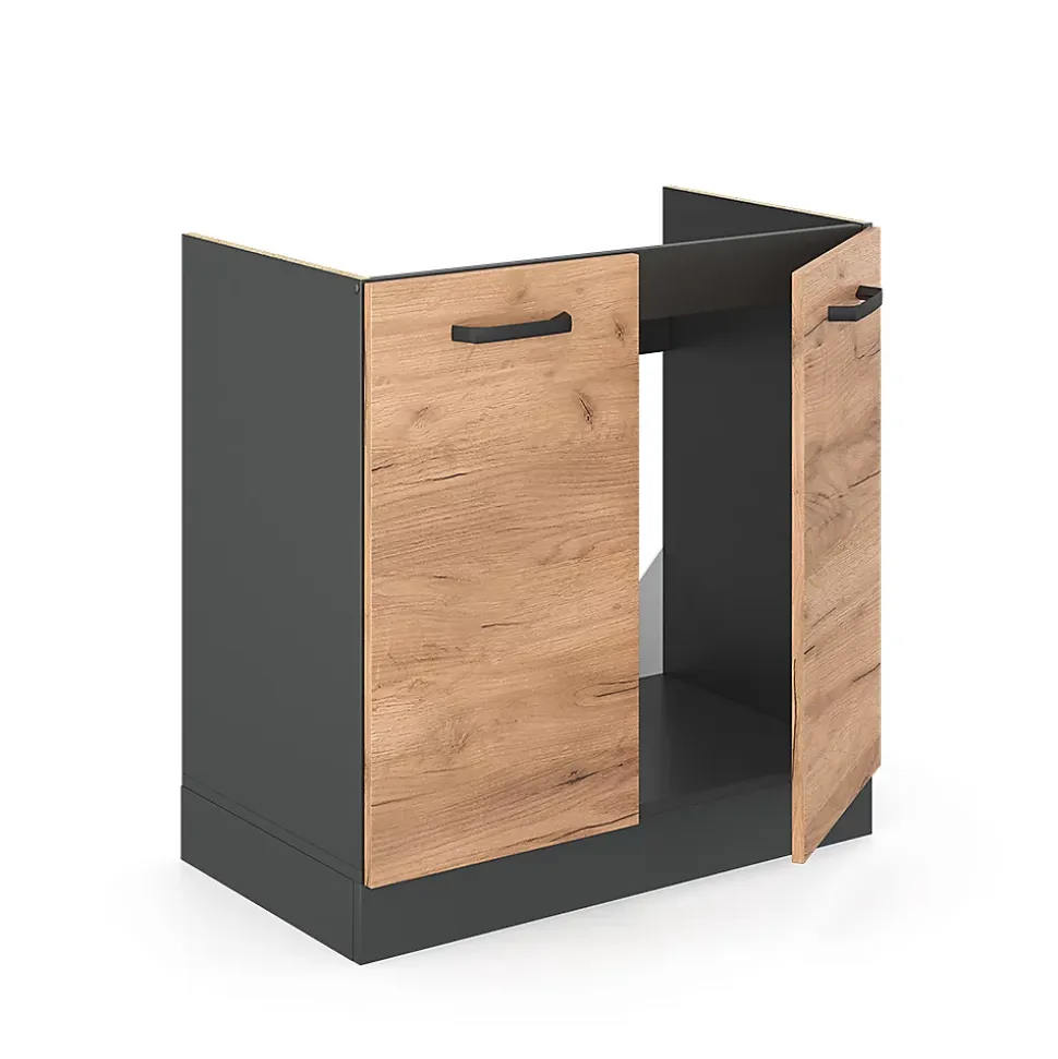 Vicco Meuble bas sous-évier Chêne de force doré 80cm , PT Chêne