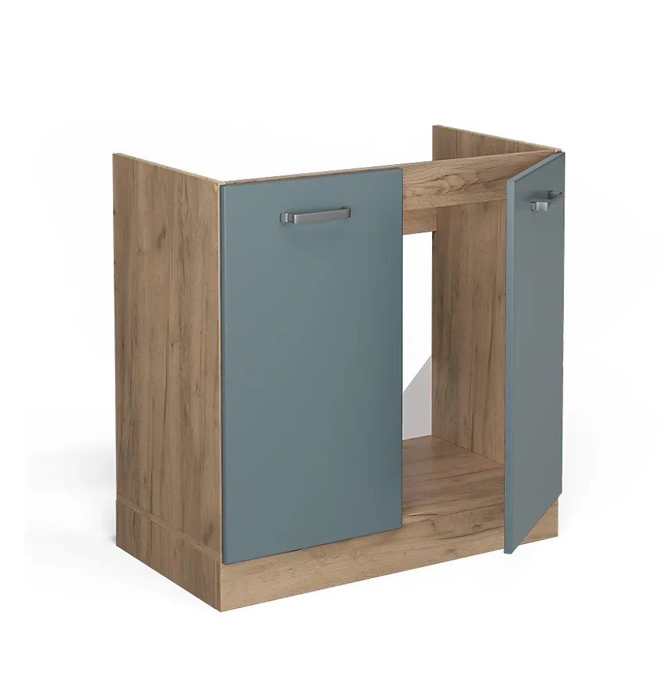 Vicco Meuble bas sous-évier Bleu-gris 80cm sans PT