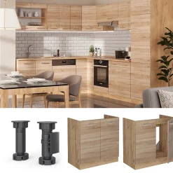 Vicco Meuble bas sous-évier Sonoma 80cm PT Marbre