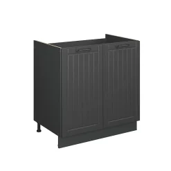 Vicco Meuble bas sous-évier Gris foncé 80cm sans PT