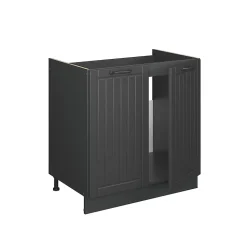 Vicco Meuble bas sous-évier Gris foncé 80cm sans PT