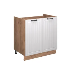 Vicco Meuble bas sous-évier Blanc campagne 80cm sans PT