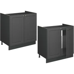 Vicco Meuble bas sous-évier Anthrazit-Gold Landhaus 80cm sans PT